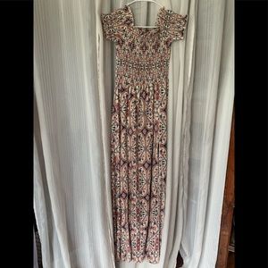 Maxi printed slit dress
